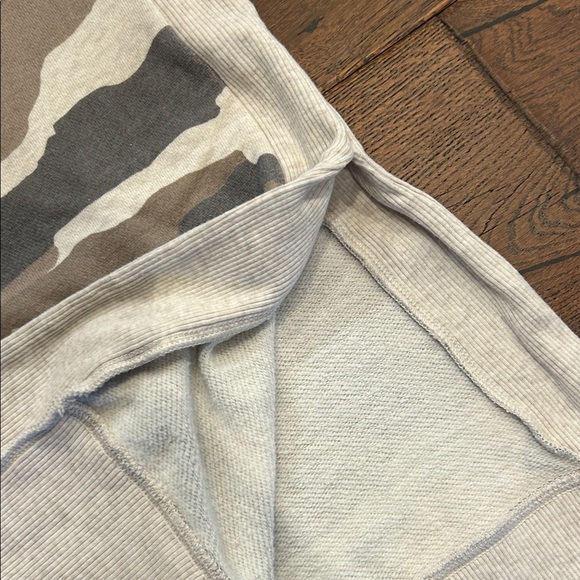 Aerie Cream, Gray and Brown Camouflage Crewneck Sweatshirt - Picture 6 of 12